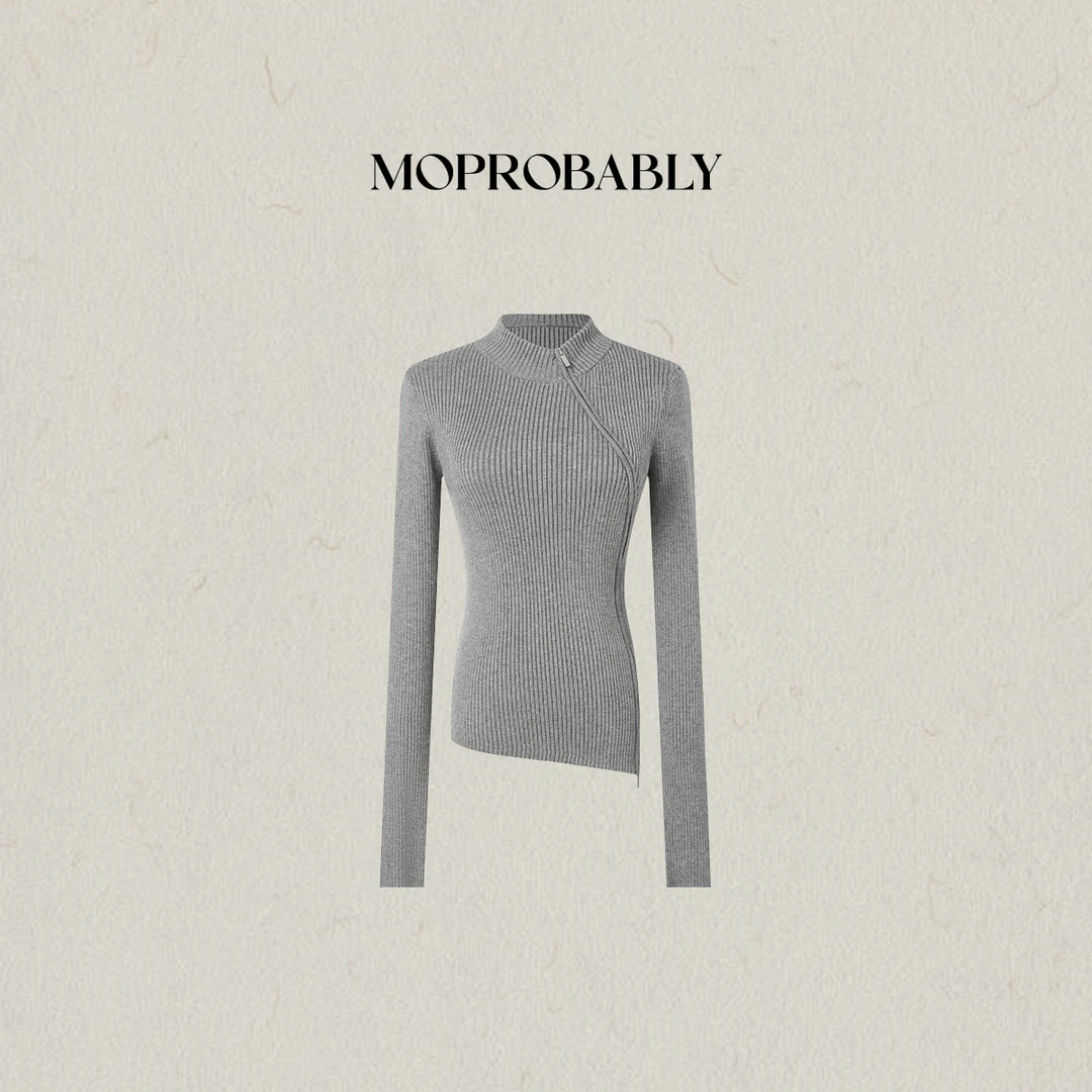 Moprobably李予诺「行迹」时尚个性百搭14针370g长袖针织衫L5477021