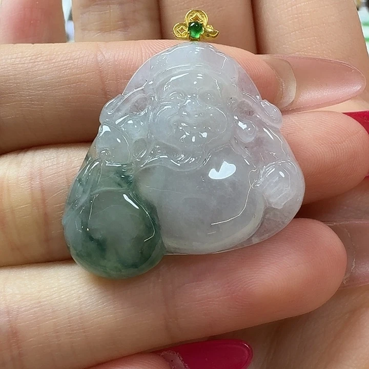 翡翠未镶嵌颈饰财神