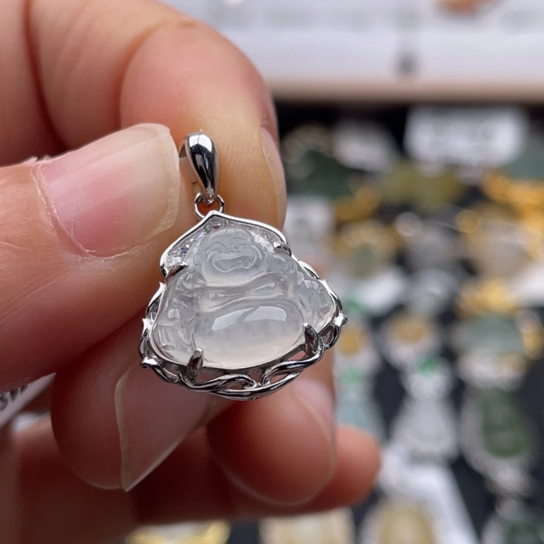 翡翠银S925镶嵌吊坠(不含链)