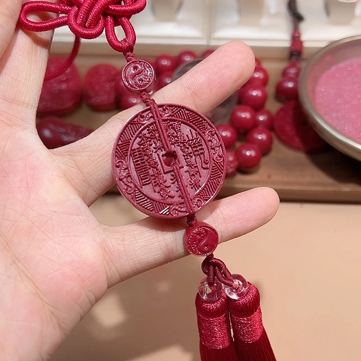 天然辰砂山鬼花前吃瓜挂