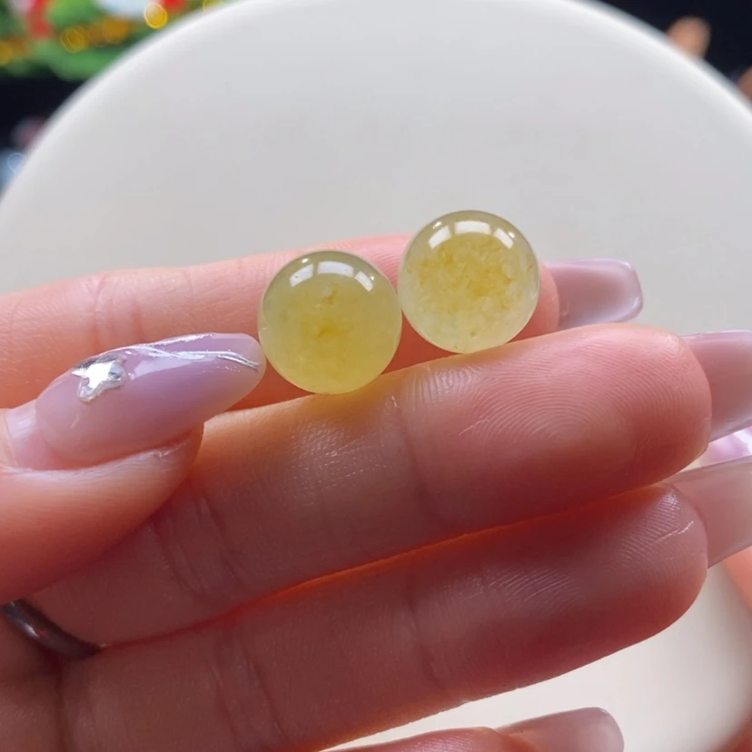 【闪购商品】翡翠颈饰未镶嵌翡翠冰橘黄珠卡11.7mm，只发一颗