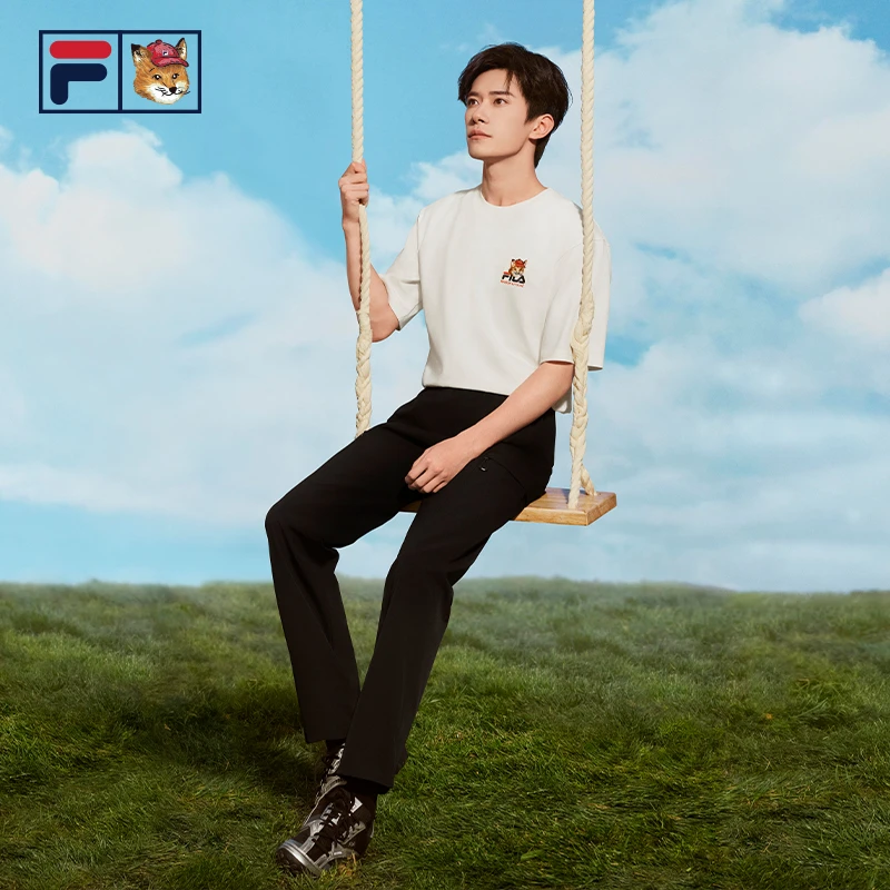 【小狐狸联名】Fila斐乐短袖男t恤夏季休闲百搭运动短袖F11U529101F