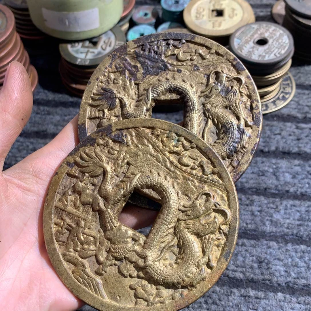 铜花钱手工翻砂铸造现代工艺品