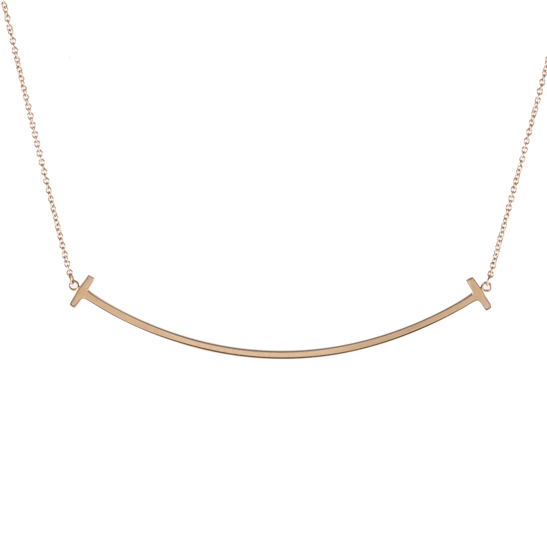 99新 Tiffany & Co./蒂芙尼 【小花念念】微笑项链大号玫瑰金 项链