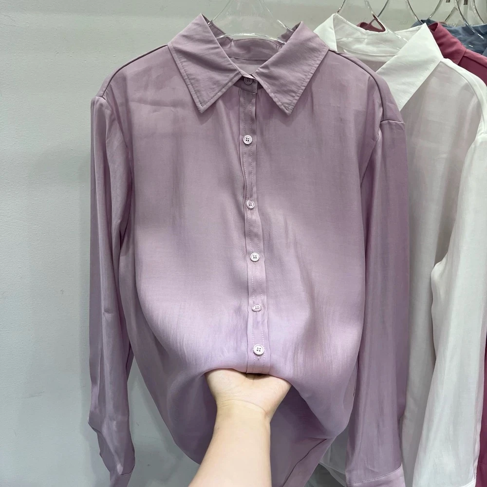 D31393南油爆款坠感气质百搭长袖衬衫