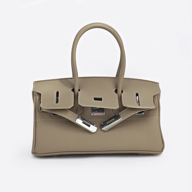 法式通勤风手提包铂金包简约时尚