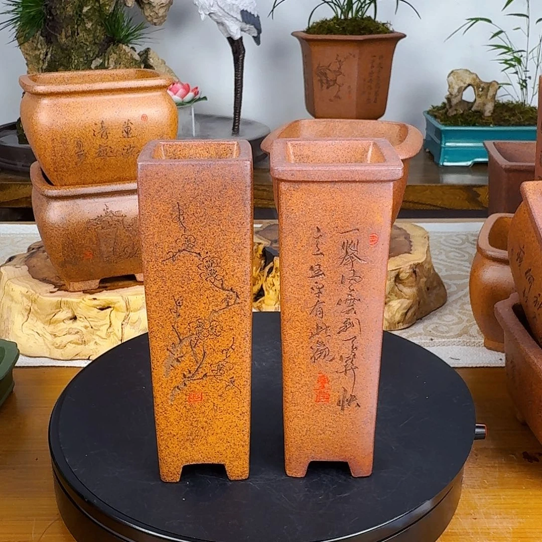 紫砂花盆德紫砂花盆2个