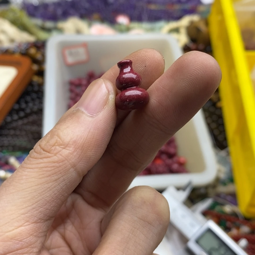 玛瑙/玉髓未镶嵌珠宝半成品一颗10×15紫金.沙葫芦