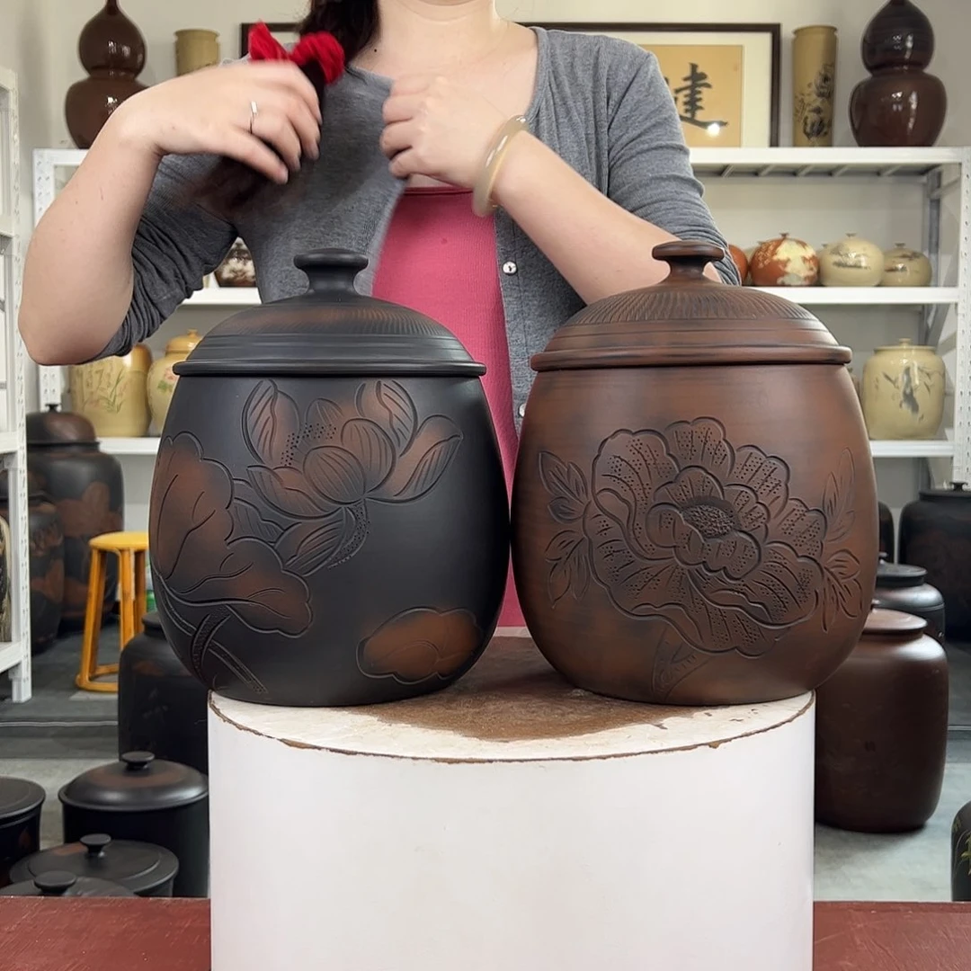 600克左右醒茶罐一对正品