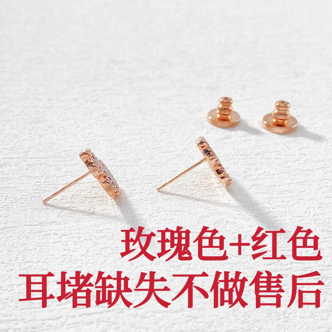 铜合金耳饰 木木（YS218）预售 满镶红葫芦耳钉耳饰