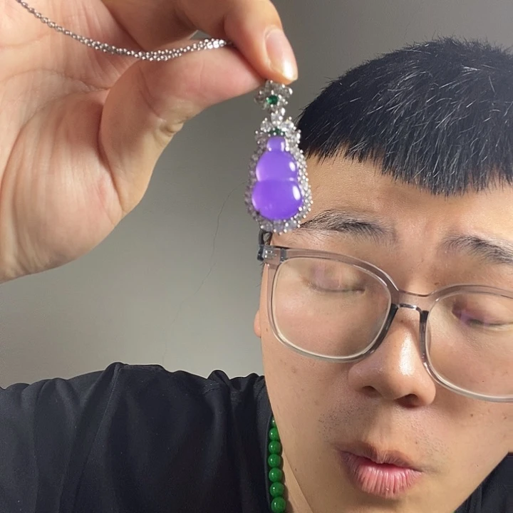 颈饰未镶嵌翡翠高端时尚紫罗兰葫芦吊坠