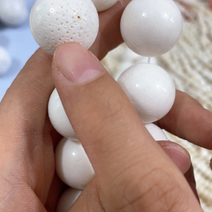 大理石非金属一颗20mm白原枝大圆珠