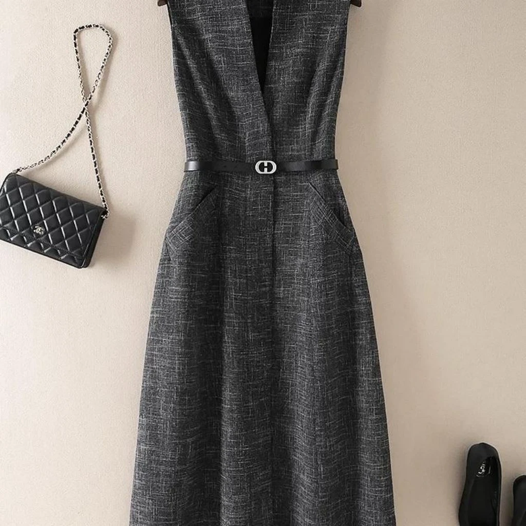 Y34  2024秋季新款大码高级感通勤韩版收腰无袖