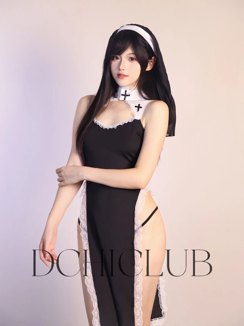 【DCHI】修女-御姐高开叉气质性感连衣裙