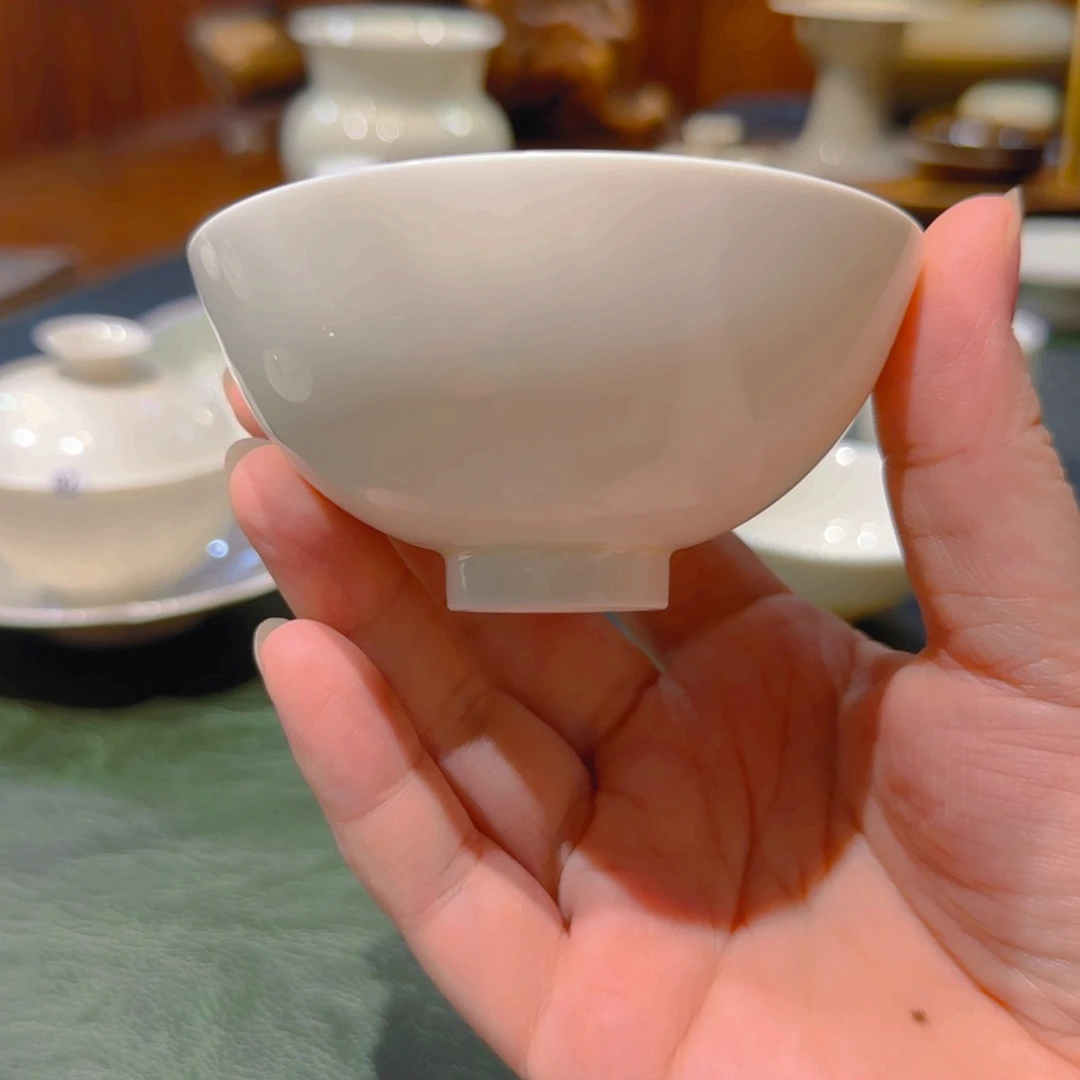 全手鸡心杯 内刻祥云 90cc