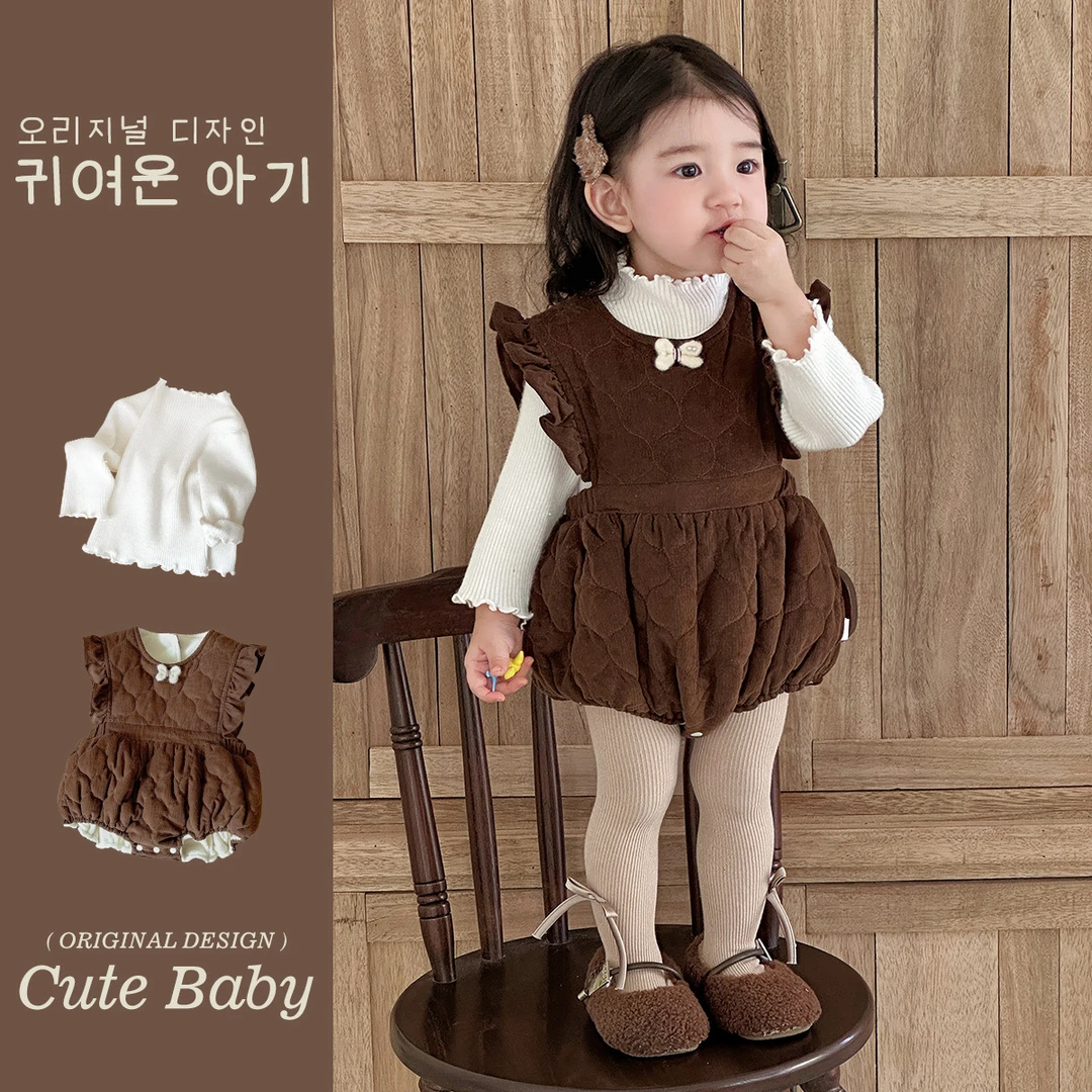 婴幼童冬季休闲加绒包屁衣女宝宝秋冬洋气韩版半高夏夏季女宝韩版