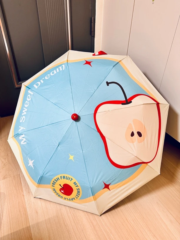 红苹果红靴子雨伞 晴雨两用手动八骨三折
