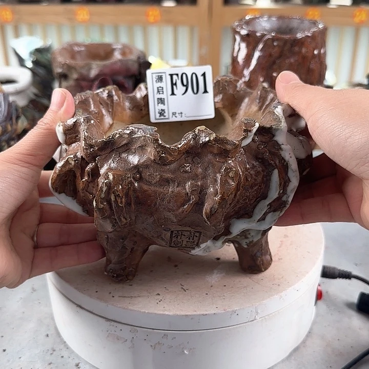 紫砂花盆景德镇陶瓷多肉花盆901