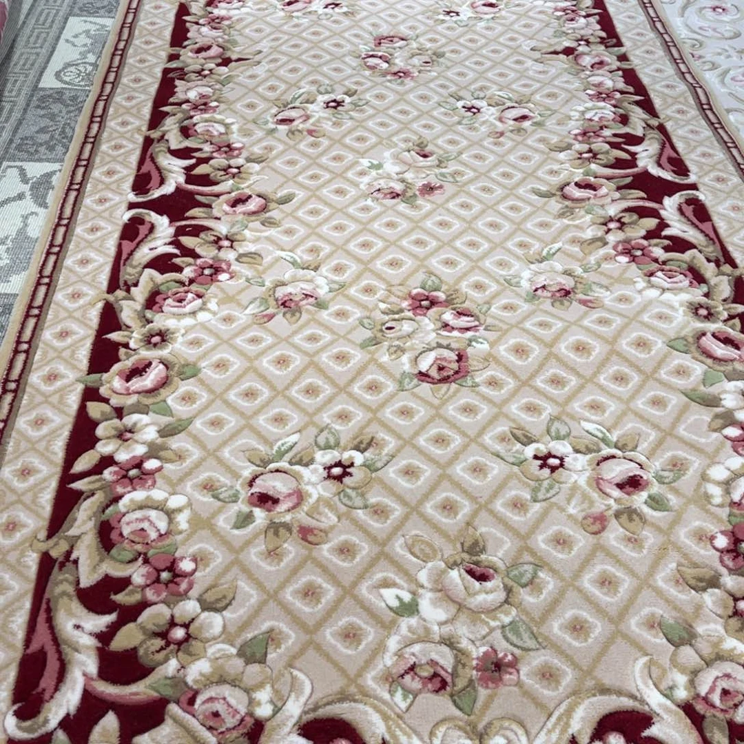 羊毛97×300纯羊毛加厚立体花特价地毯