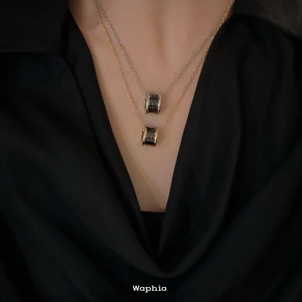 合金项链 Waphia设计师款经典气质时尚【黑陶陶项链】   BV012