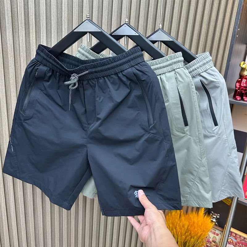 大码300斤新款轻奢拉链工装短裤男士夏季薄款冰丝速干运动五分裤2
