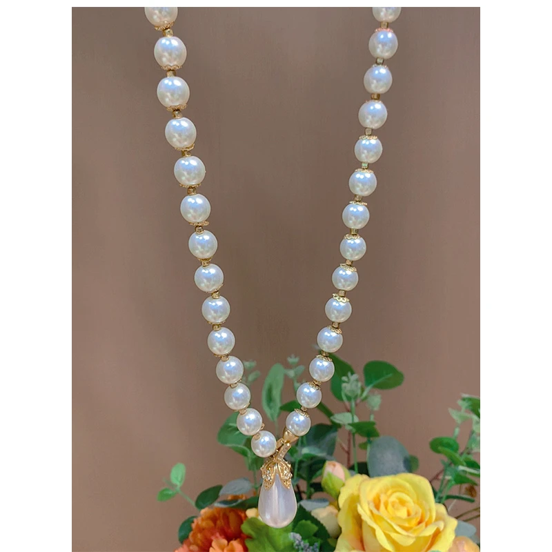 合金仿珍珠项链 国风新中式仿珍珠项链