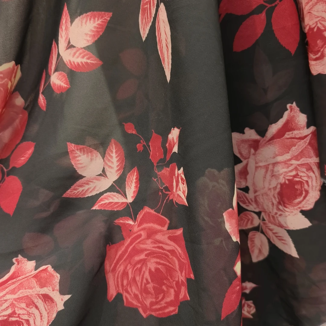 （3米价）新款（面料透的）复合丝大花雪纺面料柔软亲肤透气HRJP2025