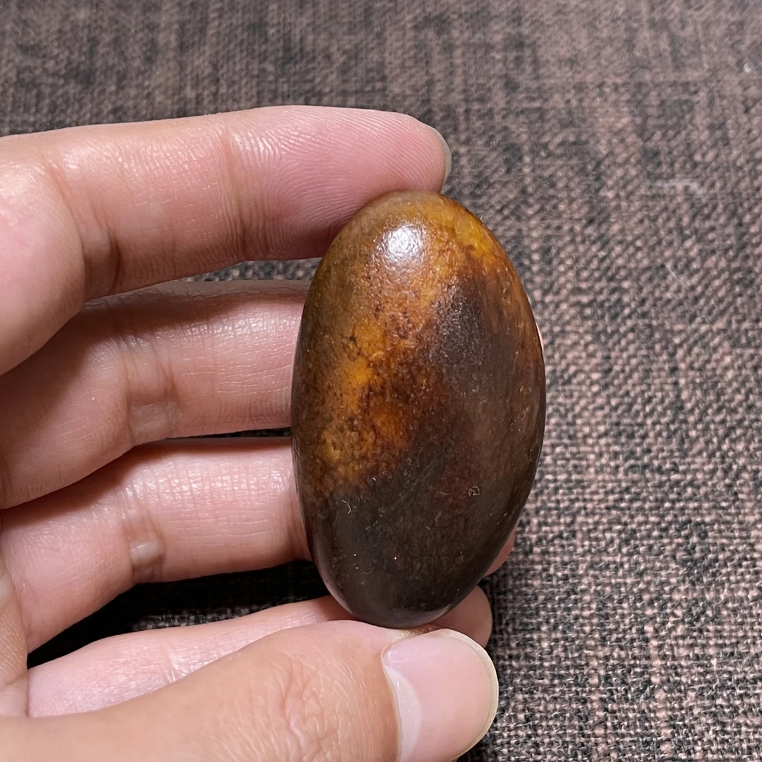 黑油皮黄沁原石挂坠和田玉籽石小手把件油润老熟俏色钟馗锦灰堆润