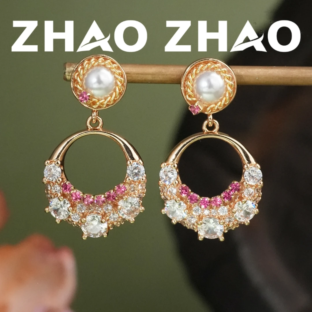 铜合金耳饰 「廊桥遗梦」显脸小显瘦耳饰华丽风小众高级感通勤