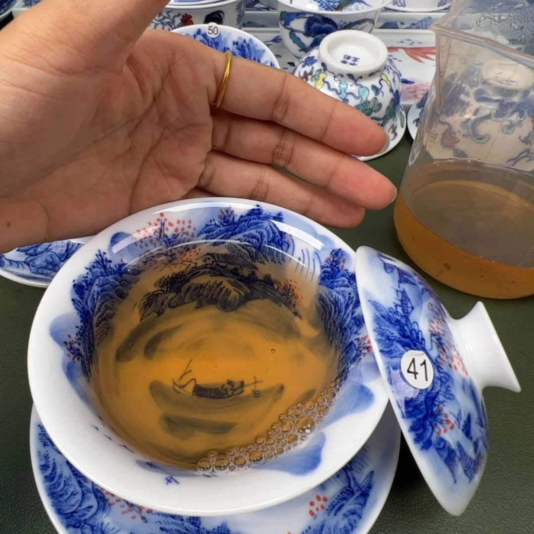 陶瓷景德镇纯手工纯手绘茶具木木41