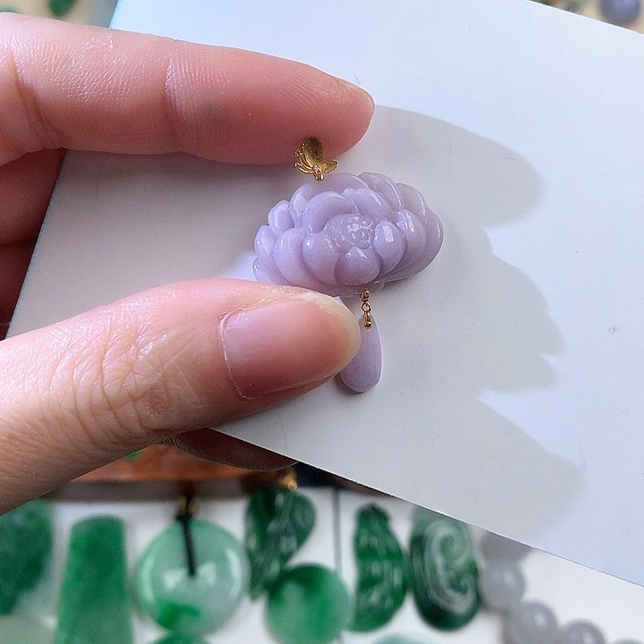 颈饰18K金镶嵌翡翠87424675688