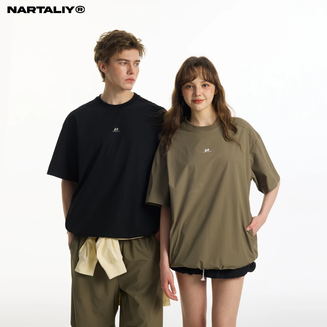 NARTALIY山系户外速干美式复古短袖t恤情侣夏季潮牌宽松半袖T446