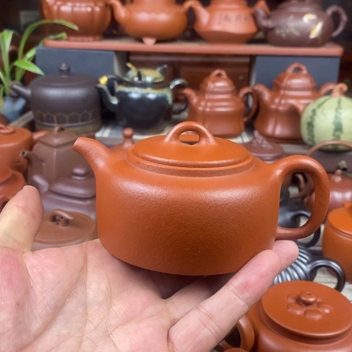 茶壶紫砂井栏180cc原矿梨皮朱泥特价