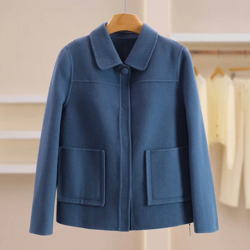 B3277-【25年娜家秋冬新款】纯色单排扣双面呢#1ZNE58B003