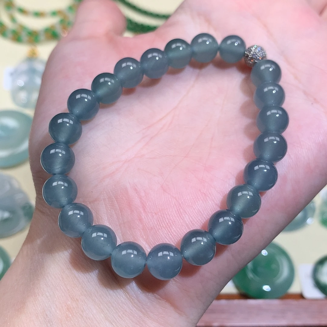 翡翠未镶嵌套链手链