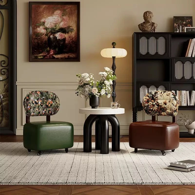 【繁花超级溜溜沙发】带轮滑可移动客厅家用轻奢简约单人茶几沙发椅