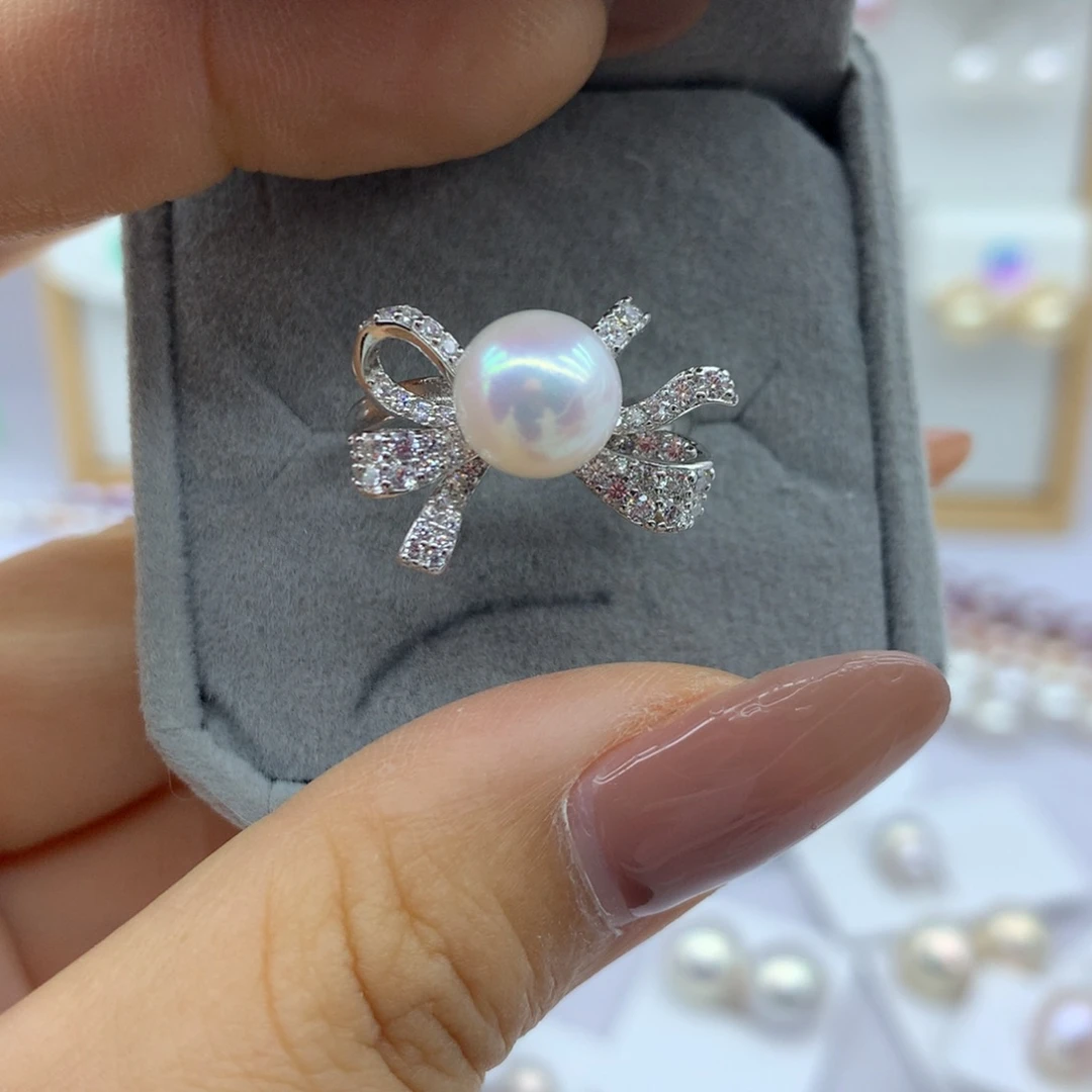 淡水珍珠戒指银S925镶嵌