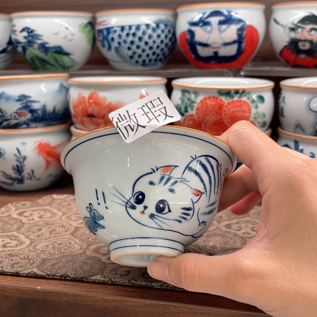 微瑕釉下彩纯手绘