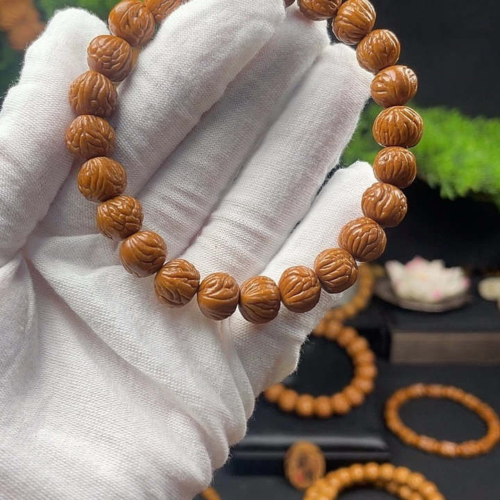 暖***3桃核吊坠秦岭龙纹桃核