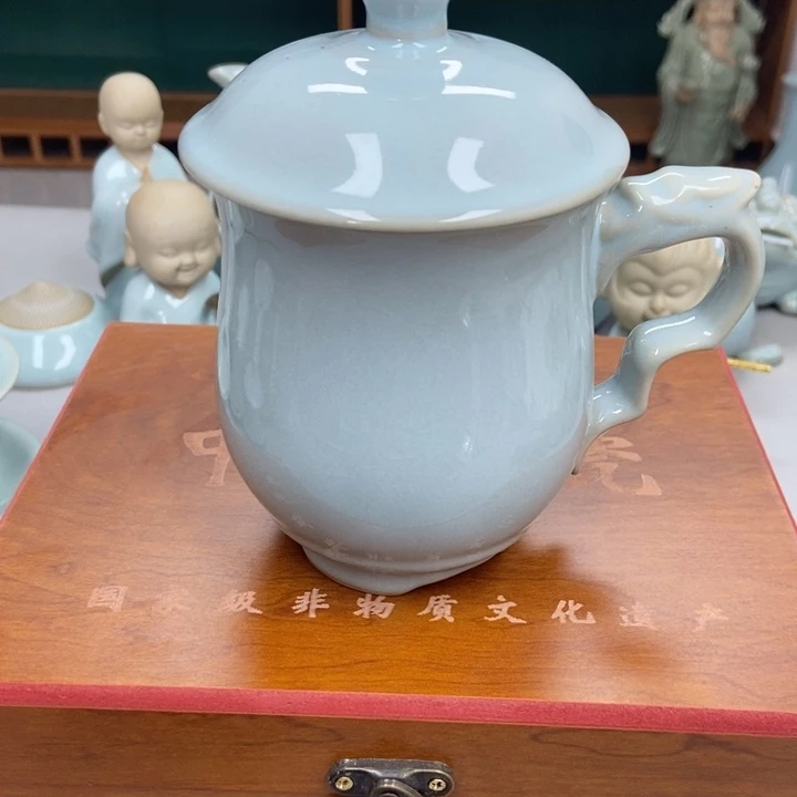 瓷天青色张君老师办公杯