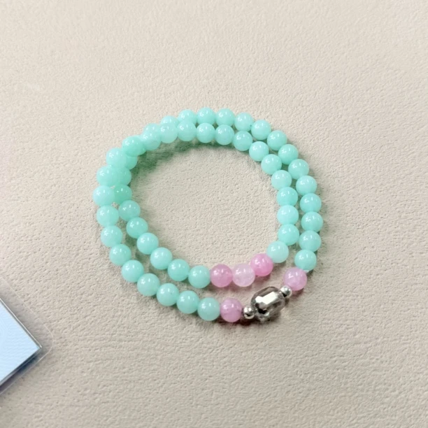 【六六中古】孤品复古石英岩玉手串as2838珠子6-6.5