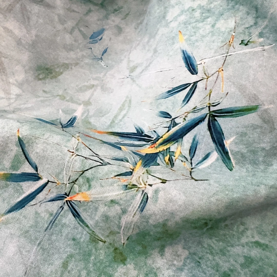 竹报平安 2025年夏季绵绸云锦缎60支人造棉睡衣连衣裙DIY透气面料