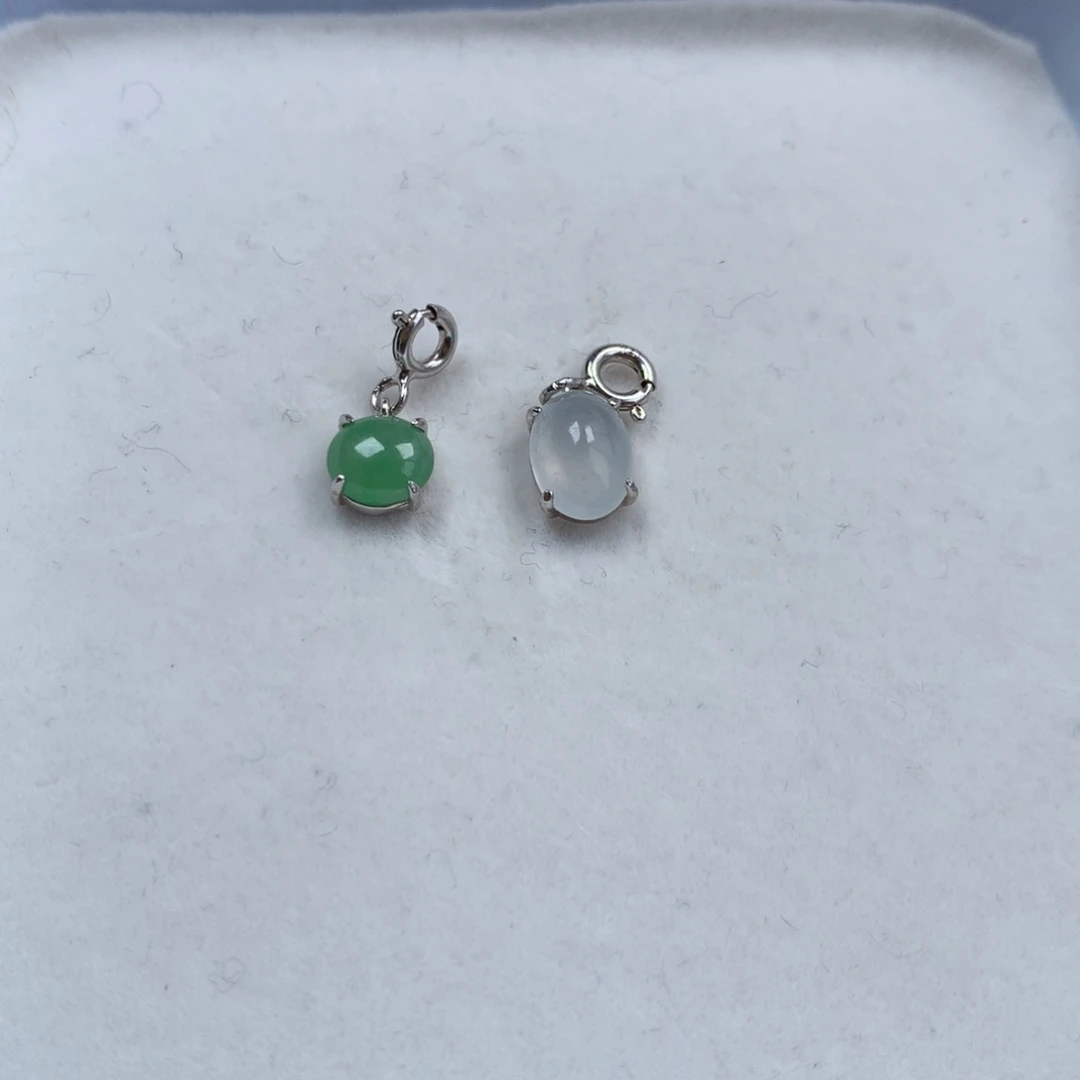 翡翠银S925镶嵌戒指蛋