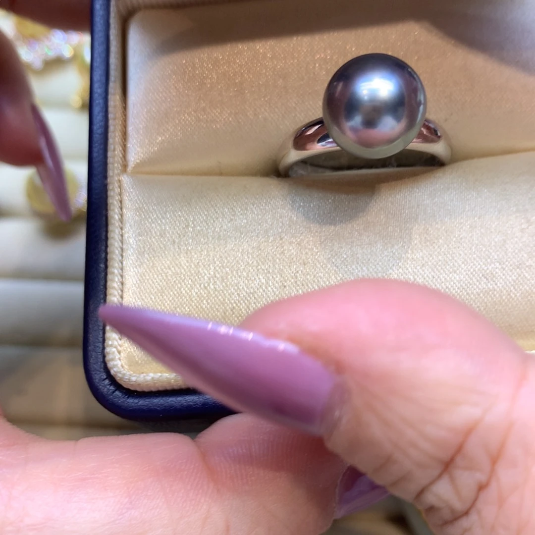银S925镶嵌戒指海水珍珠