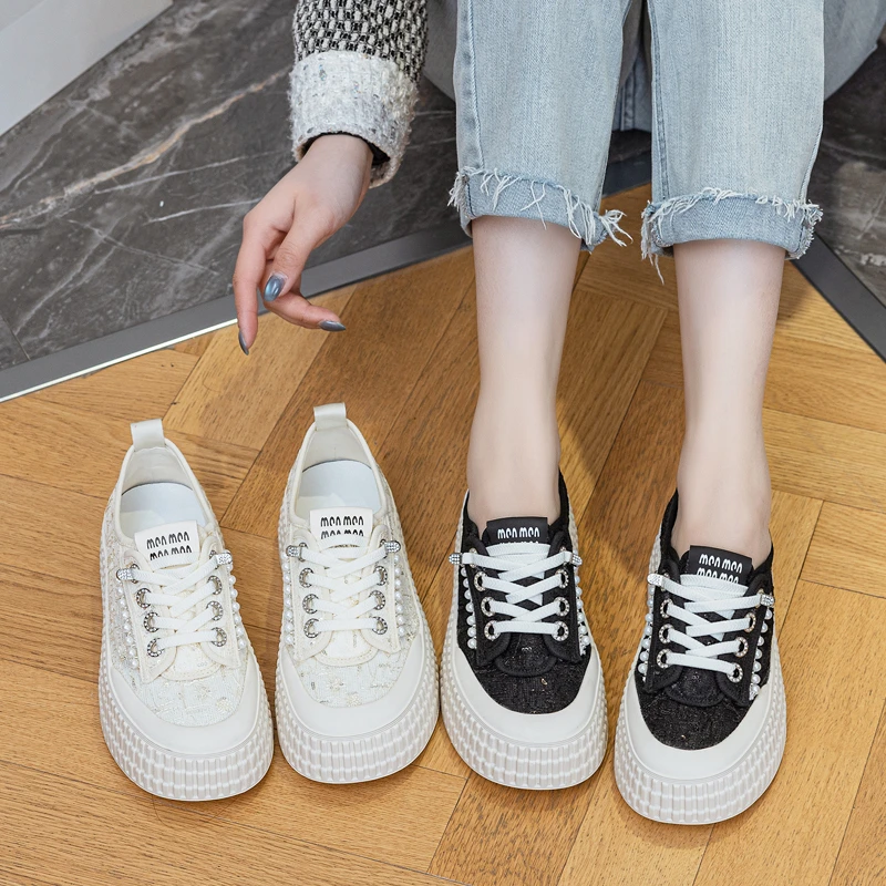 渔夫鞋厚底2025夏新款网纱透气小白鞋41一43大码女鞋休闲饼干鞋女