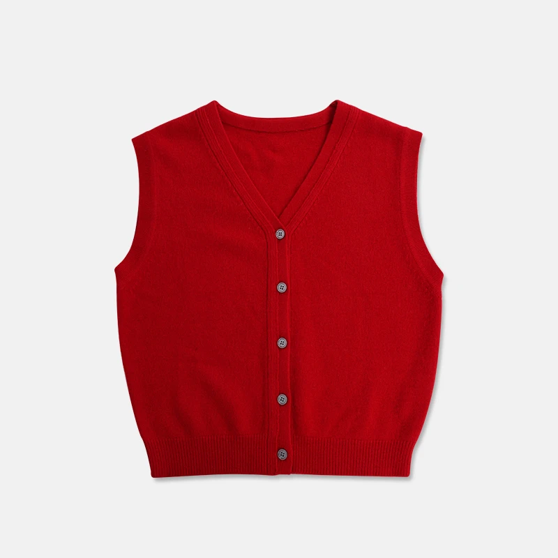 YM-ZZS-2480 休闲百搭羊毛时尚灰色纯色无袖秋冬秋季针织衫舒适