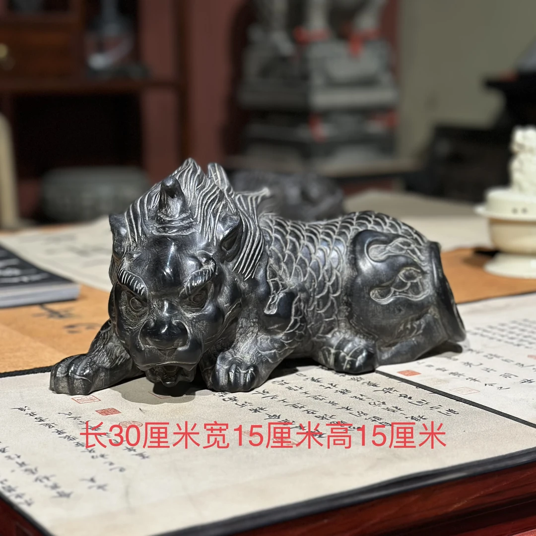 山西石雕青石流水造景可吐水貔貅景观摆件30