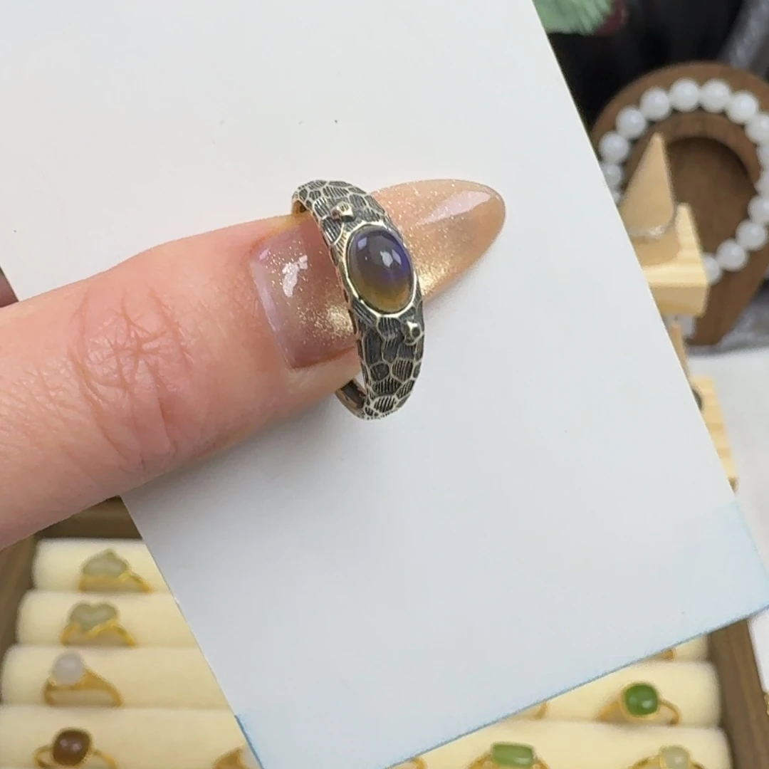 Y***9方柱石戒指s925银银S925镶嵌