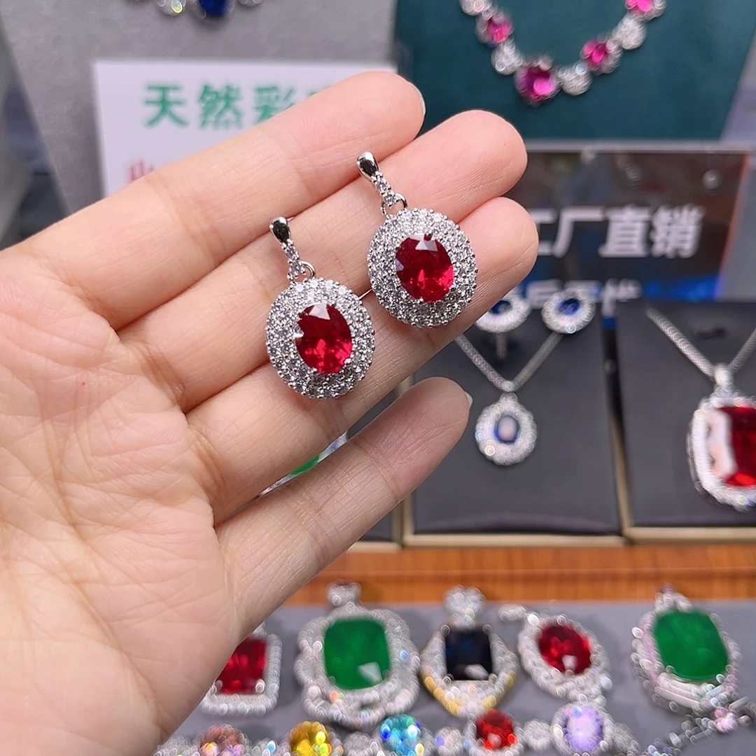 银S925镶嵌颈饰红宝石t z 33