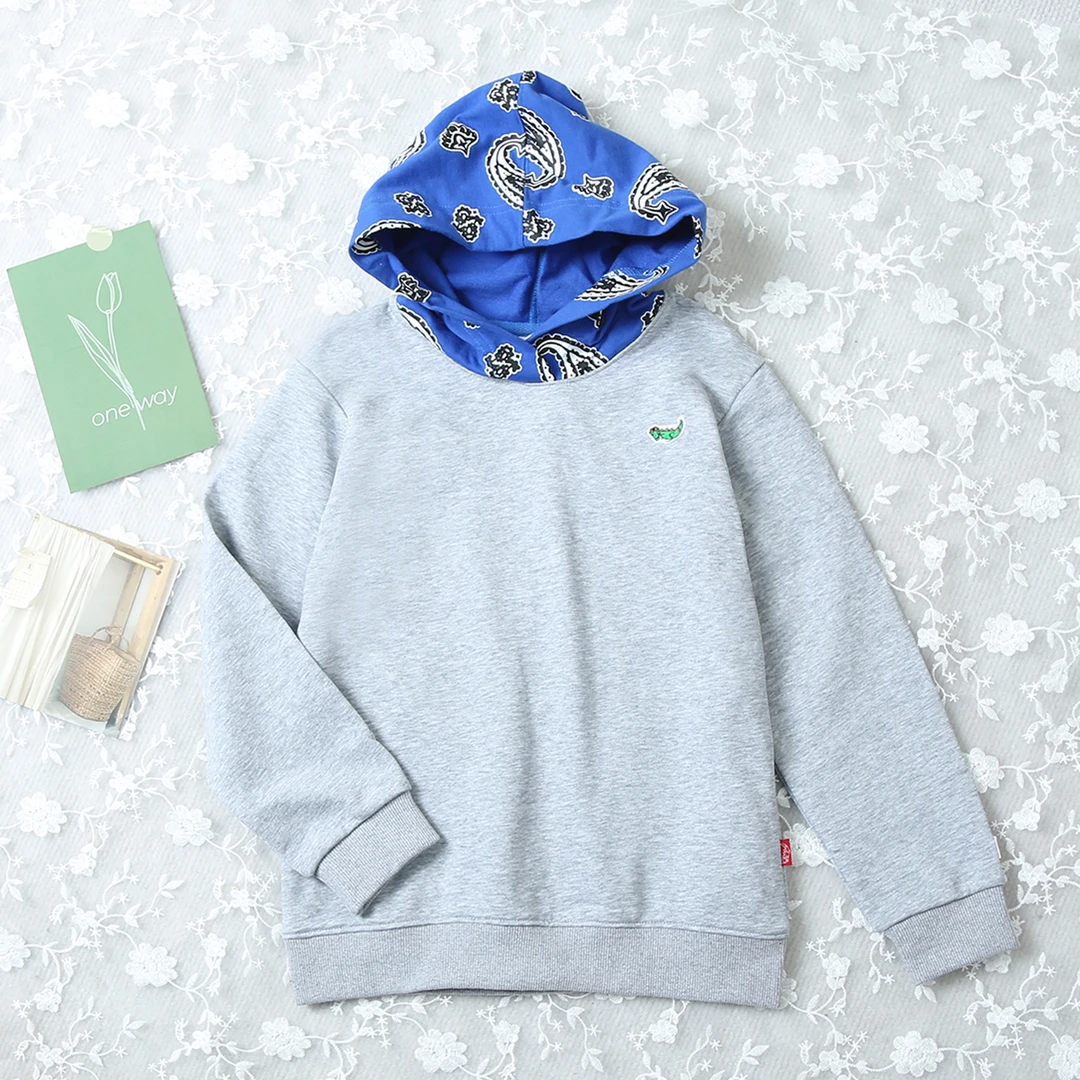 时尚内搭中大童时尚设计感连帽休闲卡通潮流百搭保暖卫衣H441